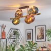 Ripoll ceiling light, globe light gold, black, 8-light sources