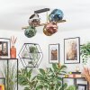 Ripoll ceiling light, globe light gold, black, 8-light sources
