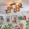 Ripoll ceiling light, globe light gold, black, 8-light sources