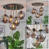 Gastor ceiling light, globe light 45 cm brass, black, 5-light sources