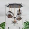 Gastor ceiling light, globe light 45 cm brass, black, 5-light sources