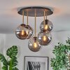 Gastor ceiling light, globe light 45 cm brass, black, 5-light sources