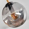 Gastor ceiling light, globe light brass, black, 5-light sources