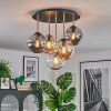 Gastor ceiling light, globe light brass, black, 5-light sources