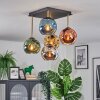 Ripoll ceiling light, globe light gold, black, 5-light sources