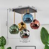 Ripoll ceiling light, globe light gold, black, 5-light sources