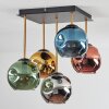 Ripoll ceiling light, globe light gold, black, 5-light sources