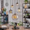 Koyoto hanging light, globe light, pendant light Amber, clear, Smoke-coloured, 5-light sources