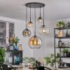 Koyoto hanging light, globe light, pendant light Amber, clear, Smoke-coloured, 5-light sources