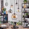 Koyoto hanging light, globe light, pendant light Amber, clear, Smoke-coloured, 5-light sources