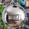 Koyoto hanging light, globe light, pendant light chrome, Smoke-coloured, 5-light sources