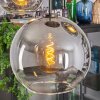 Koyoto hanging light, globe light, pendant light clear, Smoke-coloured, 5-light sources