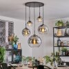 Koyoto hanging light, globe light, pendant light clear, Smoke-coloured, 5-light sources