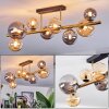 Chehalis ceiling light, globe light gold, black, 8-light sources