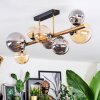Chehalis ceiling light, globe light gold, black, 8-light sources