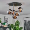 Koyoto ceiling light, globe light 45 cm brass, black, 5-light sources