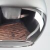 Koyoto ceiling light, globe light 45 cm brass, black, 5-light sources