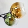Koyoto ceiling light, globe light 59 cm blue, gold, green, clear, 6-light sources
