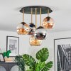 Koyoto ceiling light, globe light 45 cm brass, black, 5-light sources