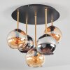 Koyoto ceiling light, globe light 45 cm brass, black, 5-light sources