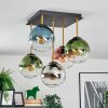 Gastor ceiling light, globe light gold, black, 5-light sources