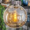 Koyoto hanging light, globe light, pendant light Amber, chrome, clear, Smoke-coloured, 5-light sources