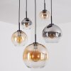 Koyoto hanging light, globe light, pendant light Amber, clear, Smoke-coloured, 5-light sources
