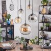 Koyoto hanging light, globe light, pendant light Amber, clear, Smoke-coloured, 5-light sources
