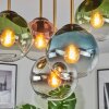 Gastor ceiling light, globe light brass, black, 5-light sources