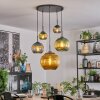 Koyoto hanging light, globe light, pendant light blue, gold, green, 5-light sources
