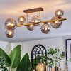 Chehalis ceiling light, globe light gold, black, 8-light sources