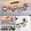Chehalis ceiling light, globe light gold, black, 8-light sources