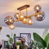 Chehalis ceiling light, globe light gold, black, 8-light sources