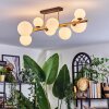 Chehalis ceiling light, globe light gold, black, 8-light sources