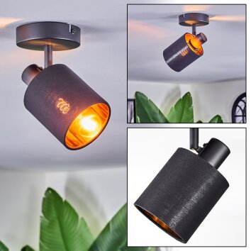 Fallhagen ceiling light, ceiling spotlight black, 1-light source