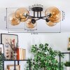 Koyoto ceiling light, globe light 59 cm Amber, 6-light sources