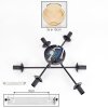Koyoto ceiling light, globe light 59 cm Amber, 6-light sources