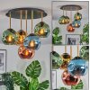 Ripoll ceiling light, globe light brass, black, 5-light sources