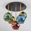 Ripoll ceiling light, globe light brass, black, 5-light sources