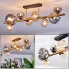 Chehalis ceiling light, globe light gold, black, 8-light sources