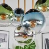 Gastor ceiling light, globe light brass, black, 5-light sources