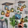 Ripoll ceiling light, globe light gold, black, 5-light sources