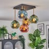 Ripoll ceiling light, globe light gold, black, 5-light sources