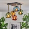 Ripoll ceiling light, globe light gold, black, 5-light sources