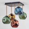 Ripoll ceiling light, globe light gold, black, 5-light sources