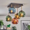 Ripoll ceiling light, globe light gold, black, 5-light sources