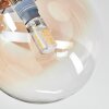 Chehalis ceiling light, globe light Amber, clear, 3-light sources