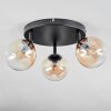 Chehalis ceiling light, globe light Amber, clear, 3-light sources