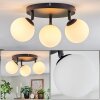 Chehalis ceiling light, globe light white, 3-light sources