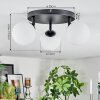 Chehalis ceiling light, globe light white, 3-light sources
